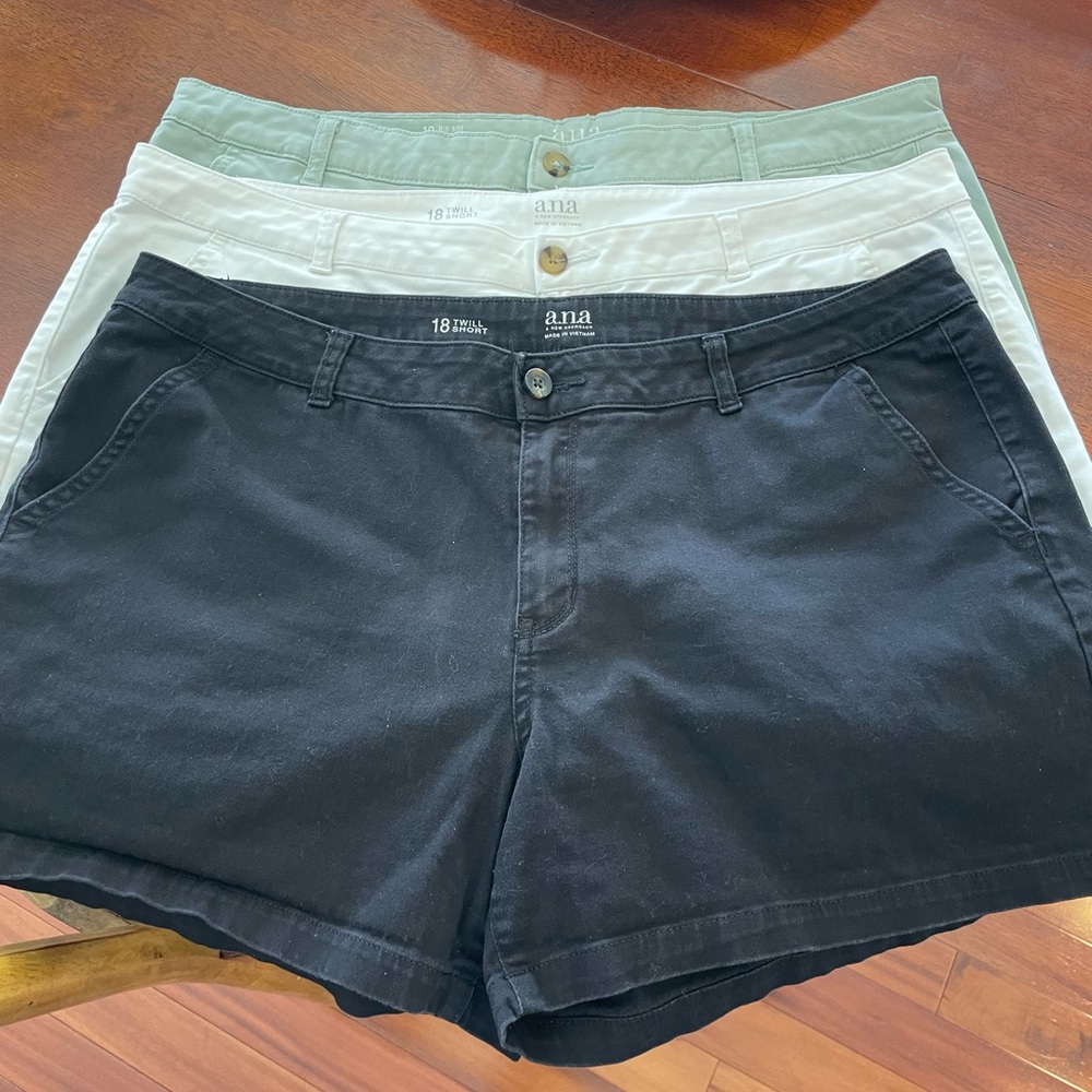 3 pair ana size 18 shorts